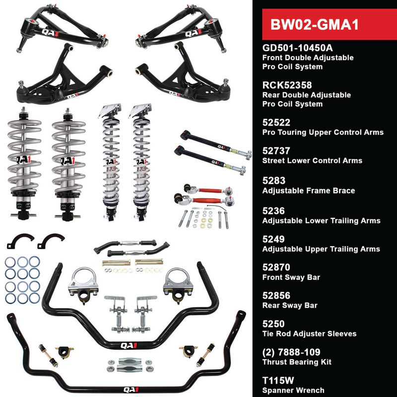 QA1 Level 2 Big Wheel Suspension Kit, 64-67 GM A Body