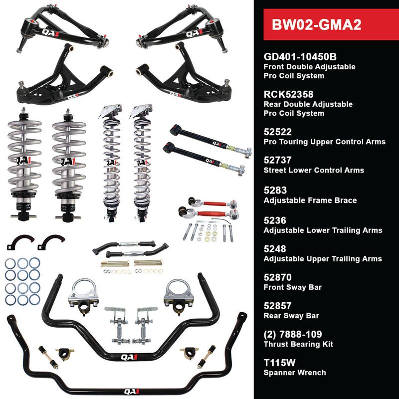 QA1 Level 2 Big Wheel Suspension Kit, 68-72 GM A Body